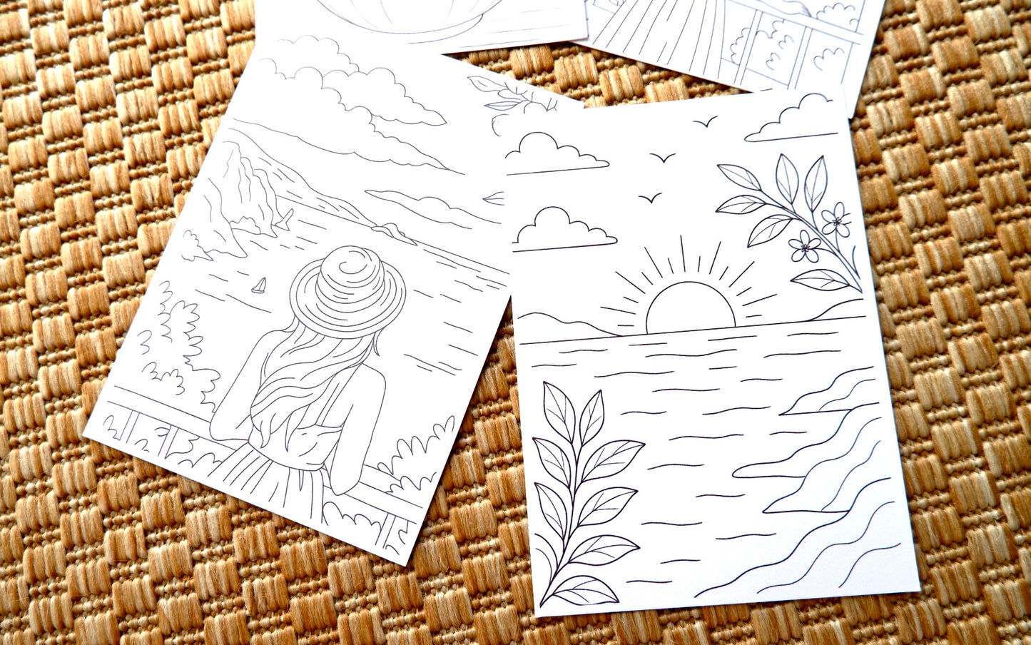 4 tarjetas para colorear: ¡Llega el verano!