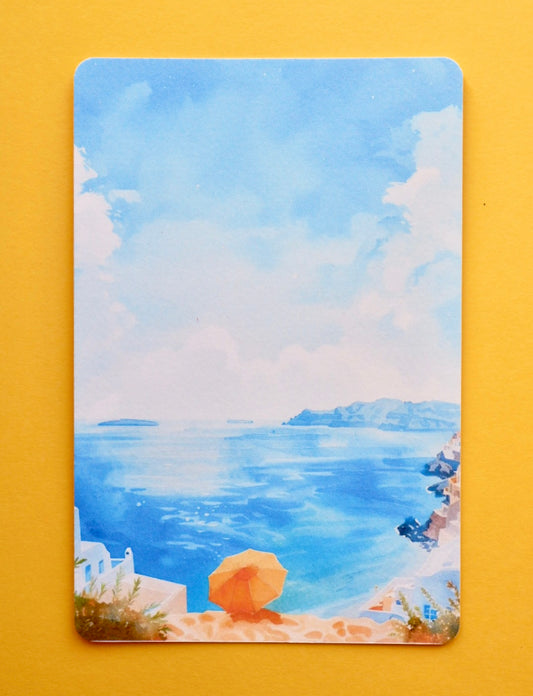 Carte - Parasol sur mer azur