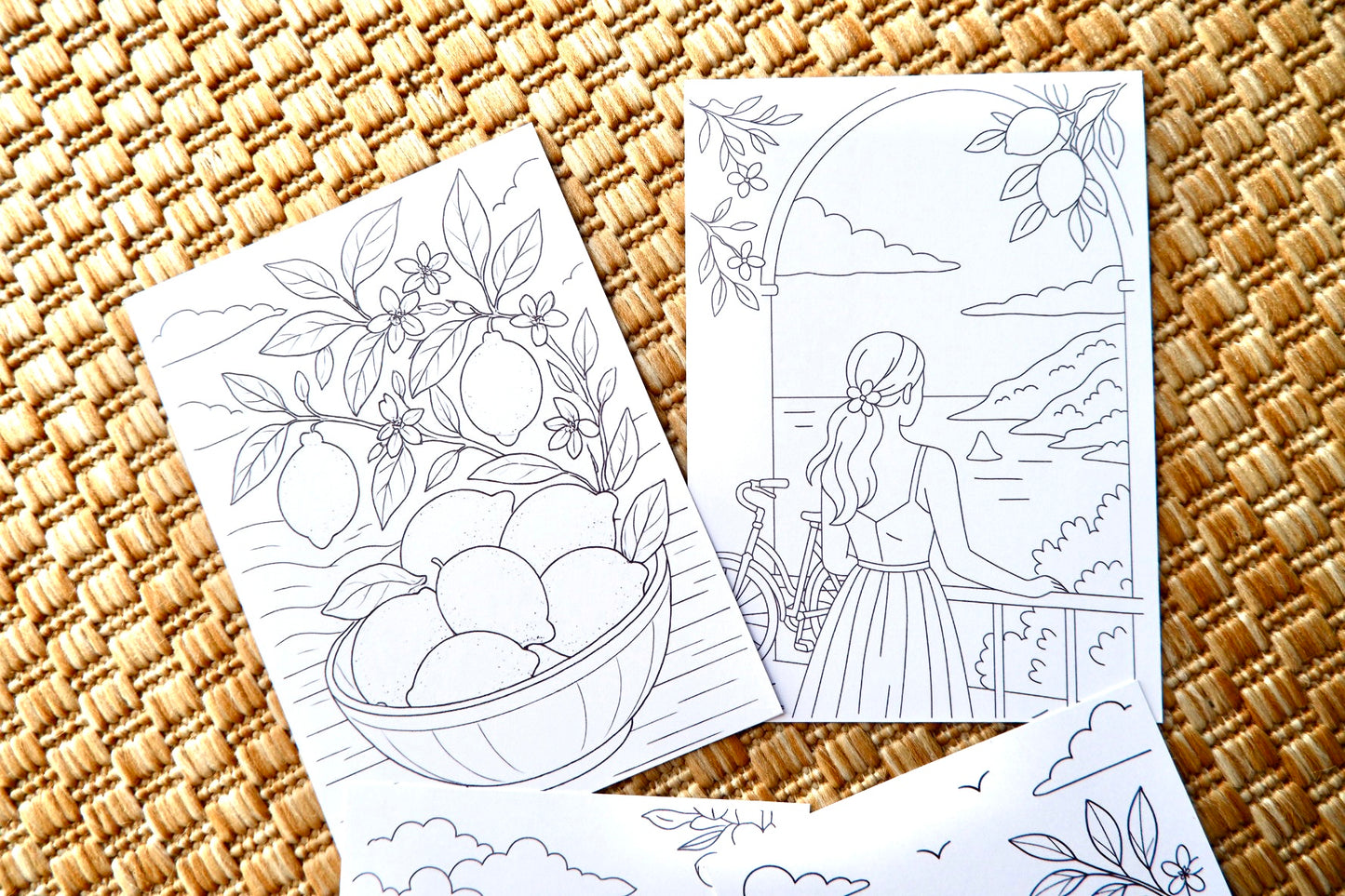 4 tarjetas para colorear: ¡Llega el verano!