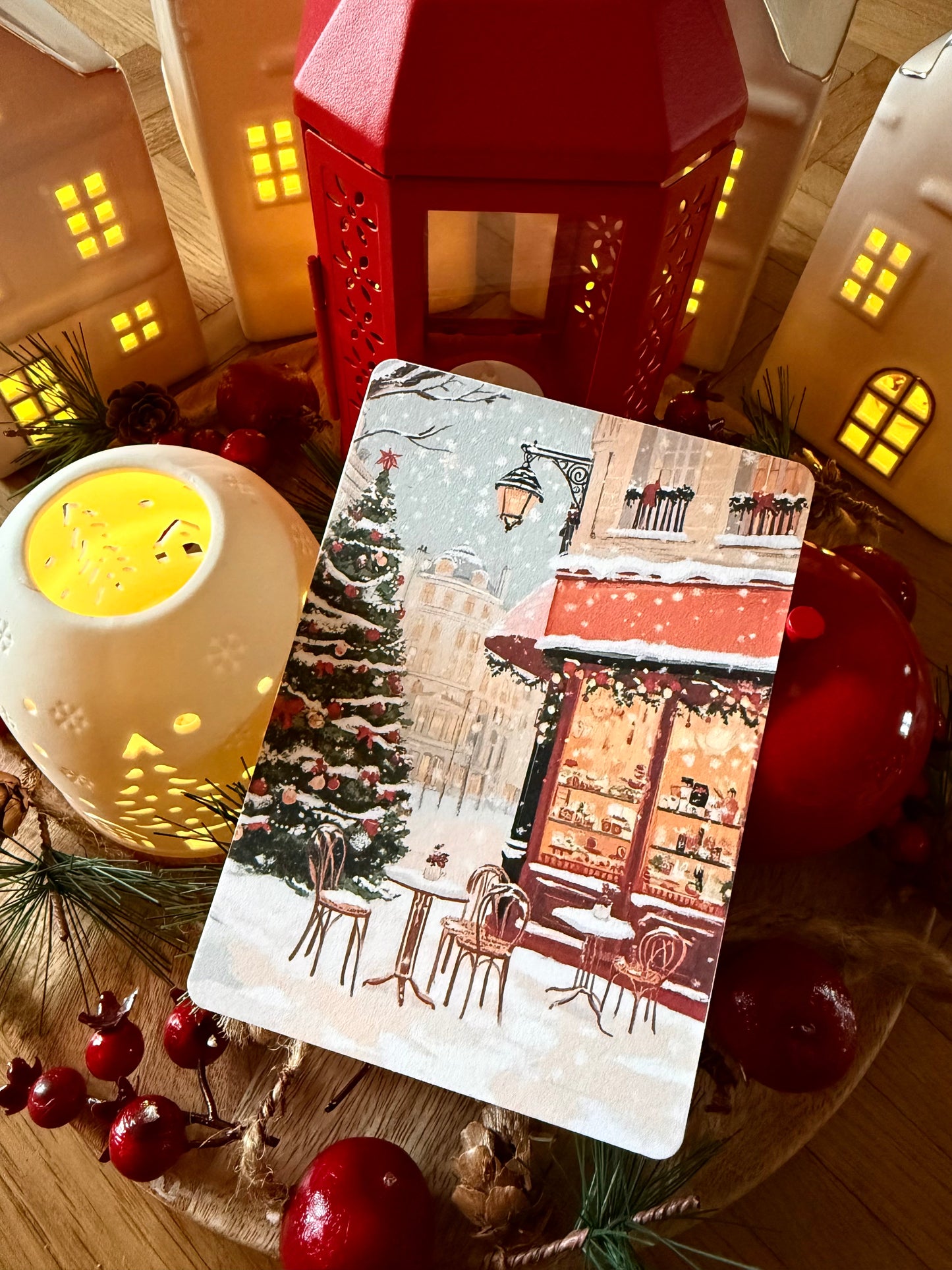 Carte - Terrasse d’un café enneigée